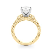 Enchanted Center Round Diamond Engagement Ring in 10K/14K gold and platinum with certified lab-grown or natural diamonds