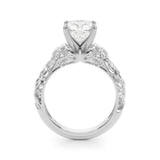 Enchanted Center Round Diamond Engagement Ring in 10K/14K gold and platinum with certified lab-grown or natural diamonds