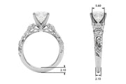 Enchanted Center Round Diamond Engagement Ring in 10K/14K gold and platinum with certified lab-grown or natural diamonds