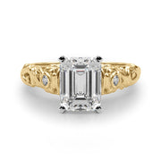 Enchanted Center Round Diamond Engagement Ring in 10K/14K gold and platinum with certified lab-grown or natural diamonds