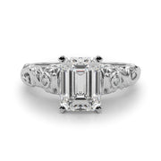 Enchanted Center Round Diamond Engagement Ring in 10K/14K gold and platinum with certified lab-grown or natural diamonds