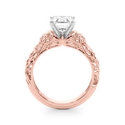 Enchanted Center Round Diamond Engagement Ring in 10K/14K gold and platinum with certified lab-grown or natural diamonds