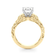 Enchanted Center Round Diamond Engagement Ring in 10K/14K gold and platinum with certified lab-grown or natural diamonds