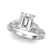 Enchanted Center Round Diamond Engagement Ring in 10K/14K gold and platinum with certified lab-grown or natural diamonds