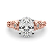 Enchanted Center Round Diamond Engagement Ring in 10K/14K gold and platinum with certified lab-grown or natural diamonds