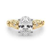 Enchanted Center Round Diamond Engagement Ring in 10K/14K gold and platinum with certified lab-grown or natural diamonds