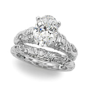 Enchanted Center Round Diamond Engagement Ring in 10K/14K gold and platinum with certified lab-grown or natural diamonds