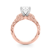Enchanted Center Round Diamond Engagement Ring in 10K/14K gold and platinum with certified lab-grown or natural diamonds