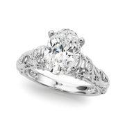Enchanted Center Round Diamond Engagement Ring in 10K/14K gold and platinum with certified lab-grown or natural diamonds