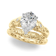 Enchanted Center Round Diamond Engagement Ring in 10K/14K gold and platinum with certified lab-grown or natural diamonds