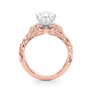 Enchanted Center Round Diamond Engagement Ring in 10K/14K gold and platinum with certified lab-grown or natural diamonds