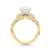 Enchanted Center Round Diamond Engagement Ring in 10K/14K gold and platinum with certified lab-grown or natural diamonds