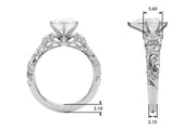 Enchanted Center Round Diamond Engagement Ring in 10K/14K gold and platinum with certified lab-grown or natural diamonds