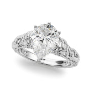 Enchanted Center Round Diamond Engagement Ring in 10K/14K gold and platinum with certified lab-grown or natural diamonds