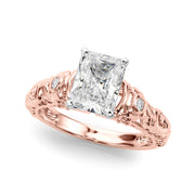 Enchanted Center Round Diamond Engagement Ring in 10K/14K gold and platinum with certified lab-grown or natural diamonds