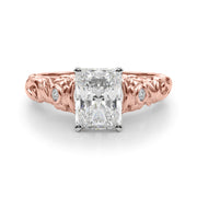 Enchanted Center Round Diamond Engagement Ring in 10K/14K gold and platinum with certified lab-grown or natural diamonds