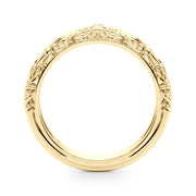 Vintage Inspired Floral Half Eternity Ring in Gold & Platinum