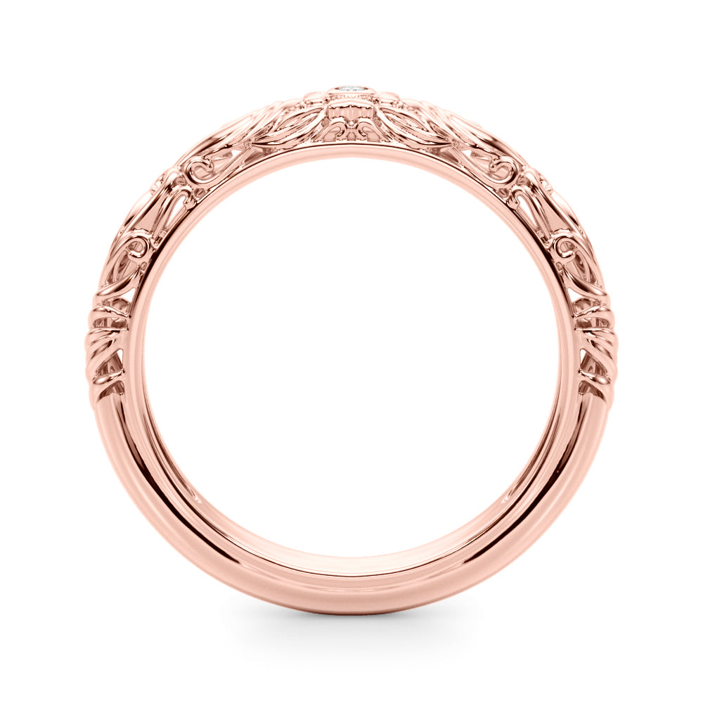 Vintage Inspired Floral Half Eternity Ring in Gold & Platinum