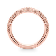 Vintage Inspired Floral Half Eternity Ring in Gold & Platinum