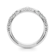 Vintage Inspired Floral Half Eternity Ring in Gold & Platinum