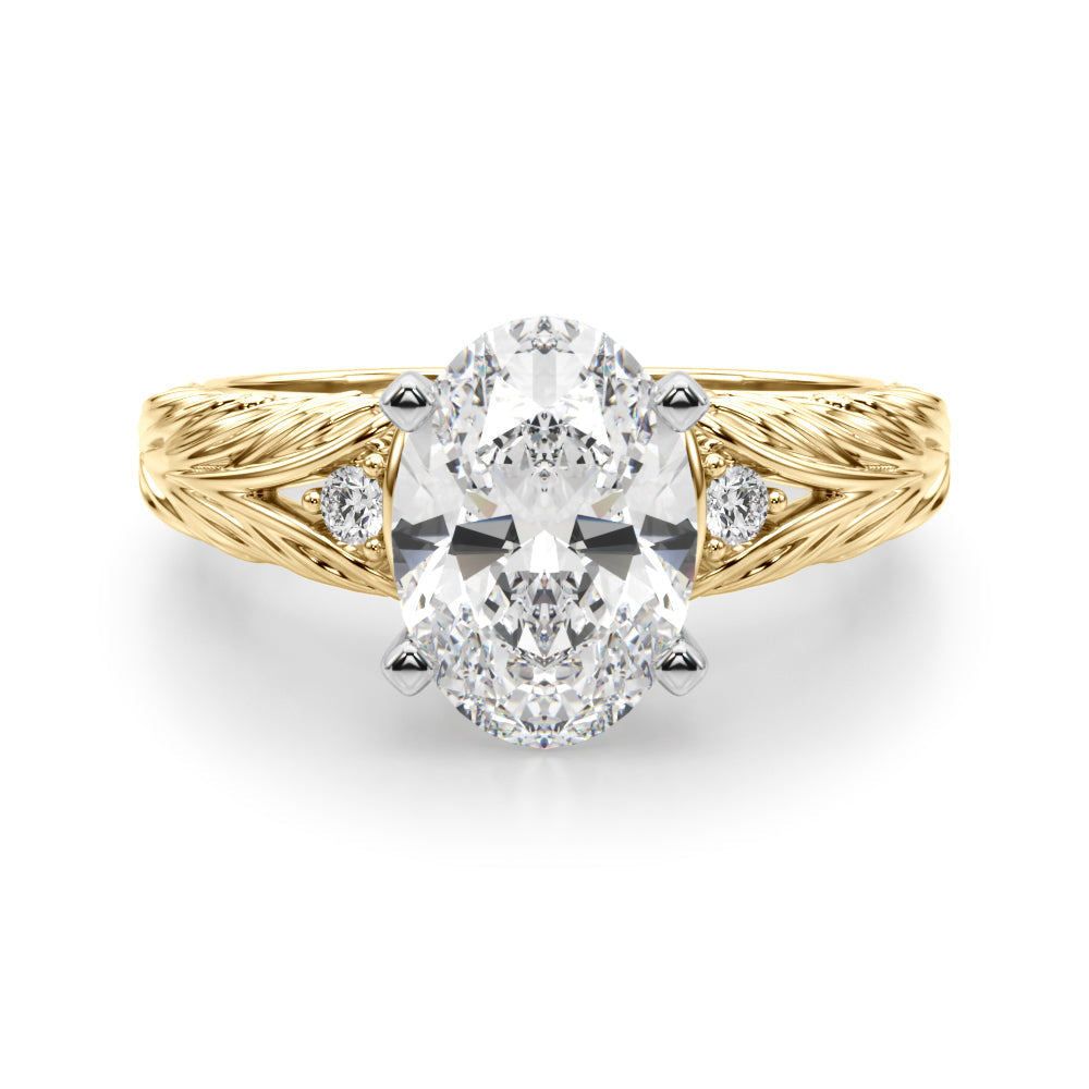 Pristine Center Oval Diamond Engagement Ring â€” 10K/14K Gold & Platinum
