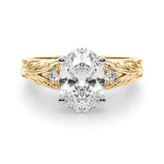 Pristine Center Oval Diamond Engagement Ring â€” 10K/14K Gold & Platinum