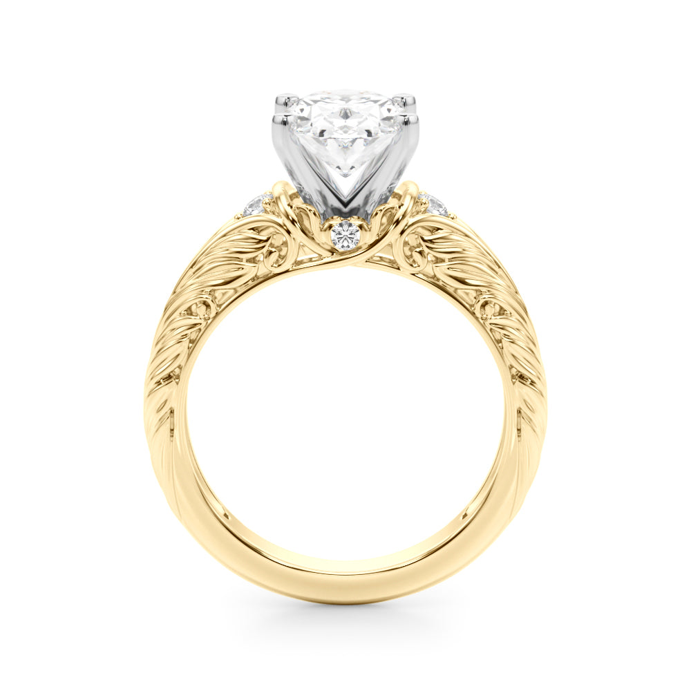 Pristine Center Oval Diamond Engagement Ring â€” 10K/14K Gold & Platinum