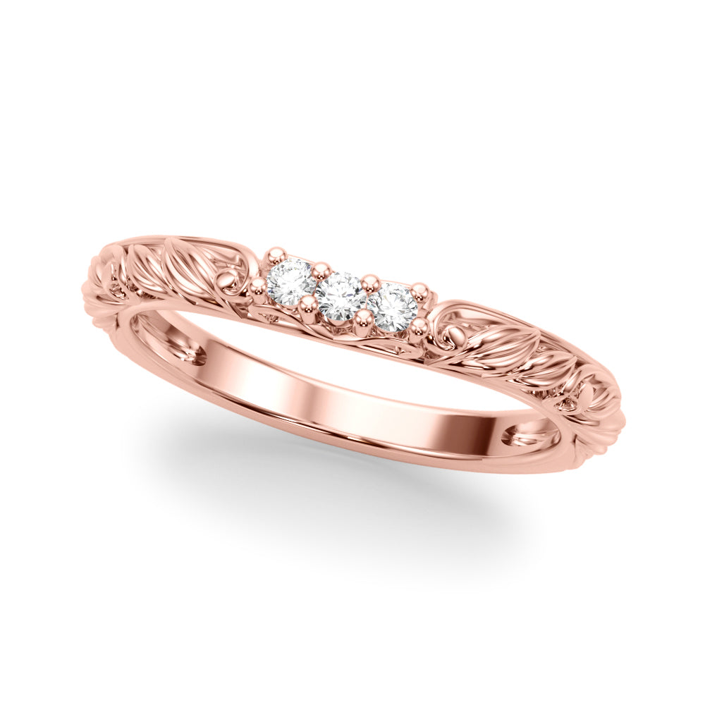 Accented Vintage-Inspired Half Eternity Ring in Gold & Platinum