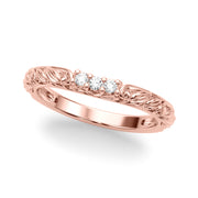 Accented Vintage-Inspired Half Eternity Ring in Gold & Platinum