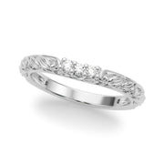 Accented Vintage-Inspired Half Eternity Ring in Gold & Platinum
