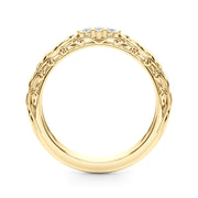Accented Vintage-Inspired Half Eternity Ring in Gold & Platinum