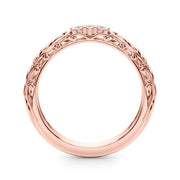 Accented Vintage-Inspired Half Eternity Ring in Gold & Platinum