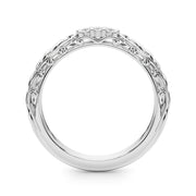 Accented Vintage-Inspired Half Eternity Ring in Gold & Platinum