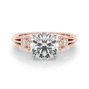 Devoted Center Oval Diamond Engagement Ring â€” 10K/14K Gold & Platinum