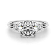 Devoted Center Oval Diamond Engagement Ring â€” 10K/14K Gold & Platinum