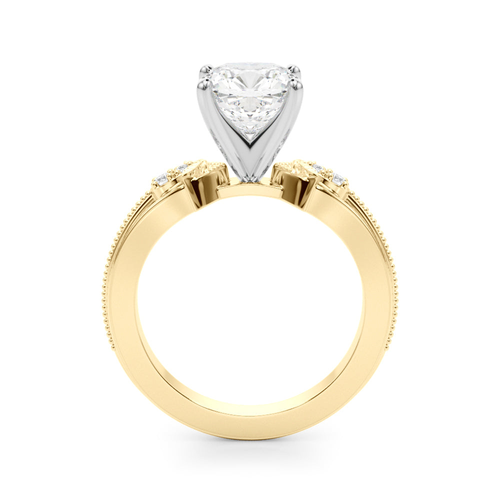 Devoted Center Oval Diamond Engagement Ring â€” 10K/14K Gold & Platinum