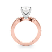 Devoted Center Oval Diamond Engagement Ring â€” 10K/14K Gold & Platinum