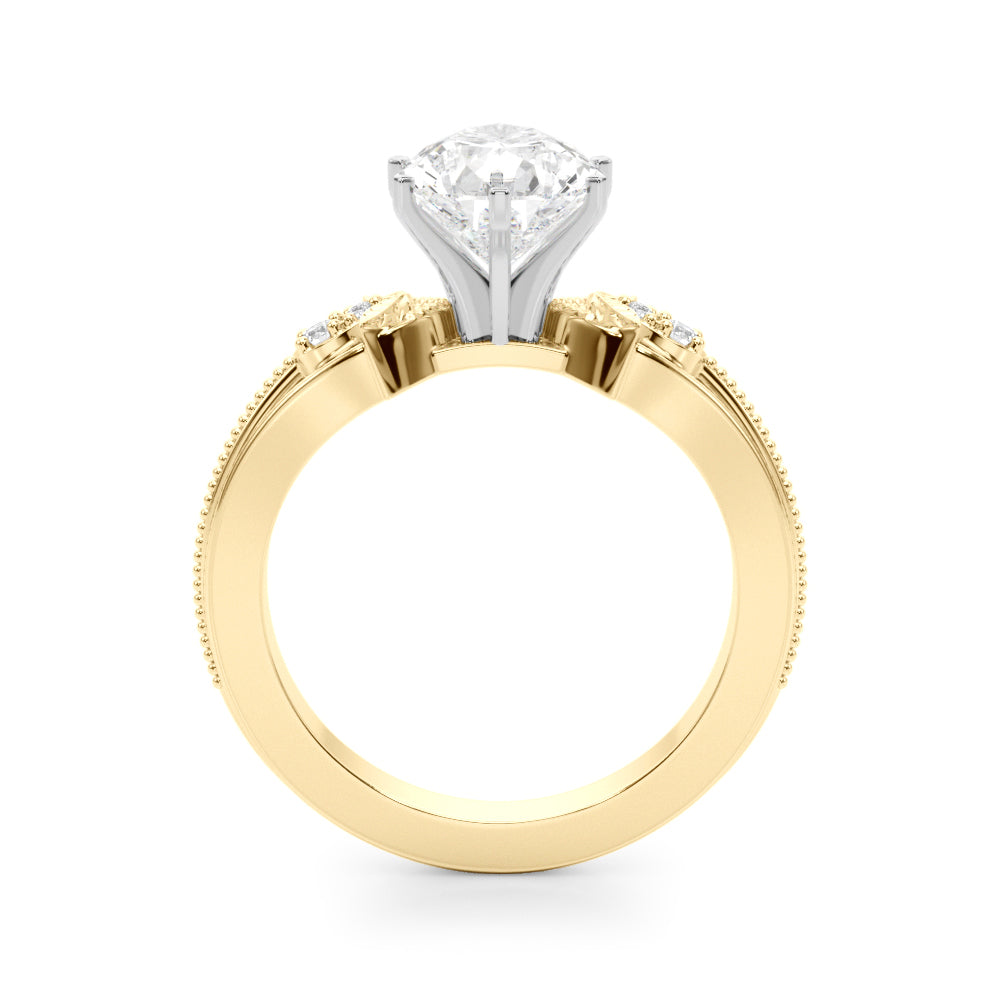 Devoted Center Oval Diamond Engagement Ring â€” 10K/14K Gold & Platinum