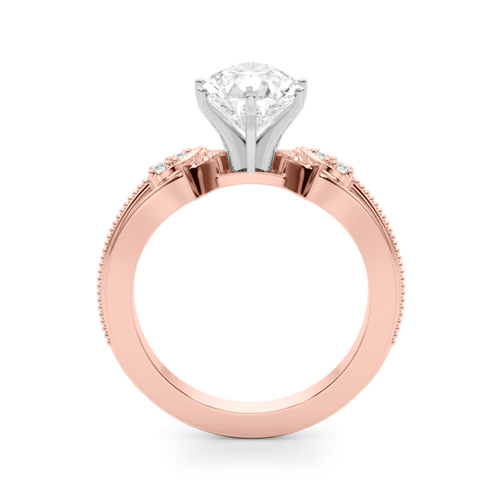 Devoted Center Oval Diamond Engagement Ring â€” 10K/14K Gold & Platinum