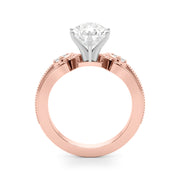 Devoted Center Oval Diamond Engagement Ring â€” 10K/14K Gold & Platinum