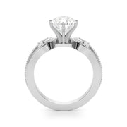 Devoted Center Oval Diamond Engagement Ring â€” 10K/14K Gold & Platinum