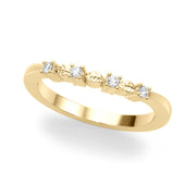 Accented Leaf Half Eternity Ring in 10K/14K gold and platinum with certified lab-grown or natural diamonds