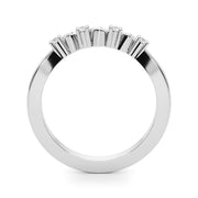 Accented Leaf Half Eternity Ring in Gold & Platinum