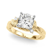 Adored Sidestone Round Diamond Engagement Ring in 10K/14K gold and platinum with certified lab-grown or natural diamonds