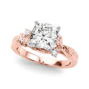 Adored Sidestone Round Diamond Engagement Ring in 10K/14K gold and platinum with certified lab-grown or natural diamonds