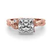 Adored Sidestone Round Diamond Engagement Ring in 10K/14K gold and platinum with certified lab-grown or natural diamonds