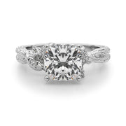 Adored Sidestone Round Diamond Engagement Ring in 10K/14K gold and platinum with certified lab-grown or natural diamonds