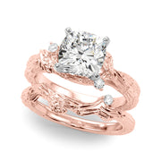 Adored Sidestone Round Diamond Engagement Ring in 10K/14K gold and platinum with certified lab-grown or natural diamonds