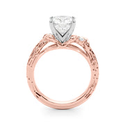 Adored Sidestone Round Diamond Engagement Ring in 10K/14K gold and platinum with certified lab-grown or natural diamonds