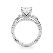 Adored Sidestone Round Diamond Engagement Ring in 10K/14K gold and platinum with certified lab-grown or natural diamonds